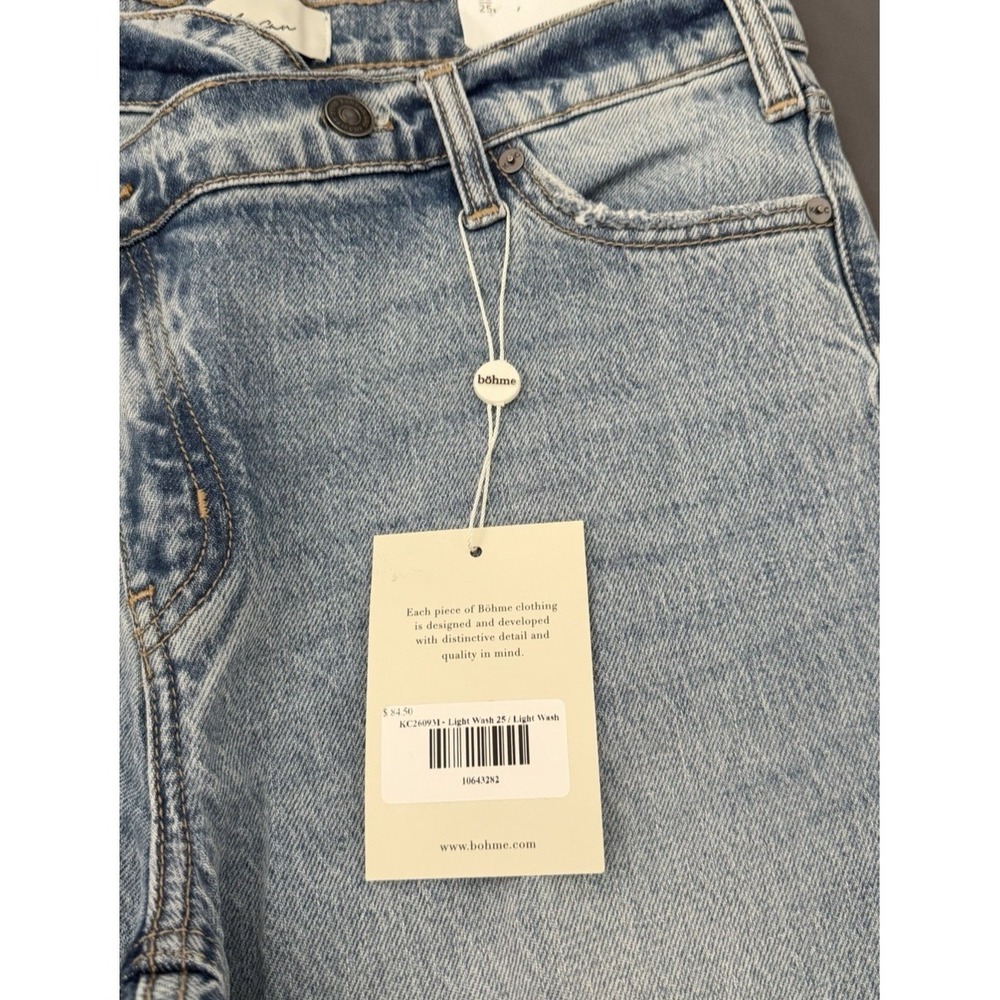 KanCan Jeans Womens 3/25 Light Wash Crossover Wide Leg Distressed High Rise NEW! - Picture 3 of 14